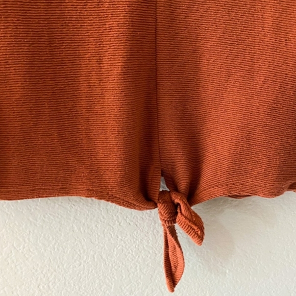 🍁Madewell Texture & Thread Rust Knot Front Tee - Picture 6 of 10